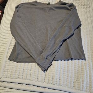 Wild fable waffle long sleeve crop top, blue/gray, women's size xs